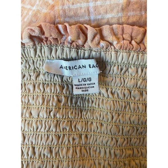 American Eagle Plaid Dress Large Sleeveless Smocked Casual Sundress - Picture 3 of 5